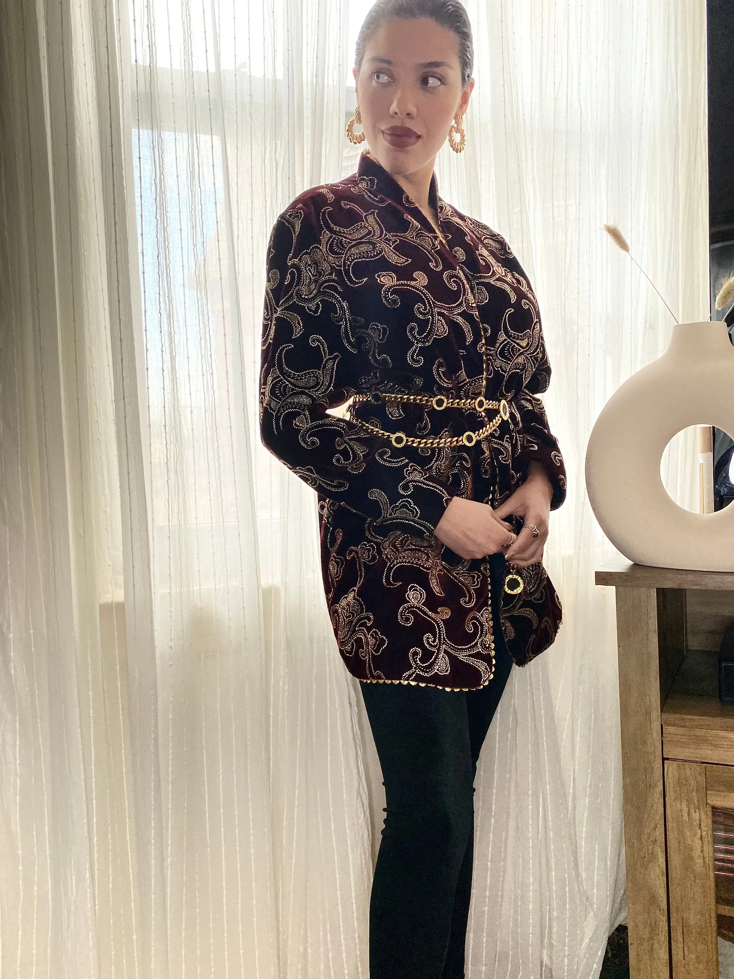Red Velvet with Gold Design Jacket