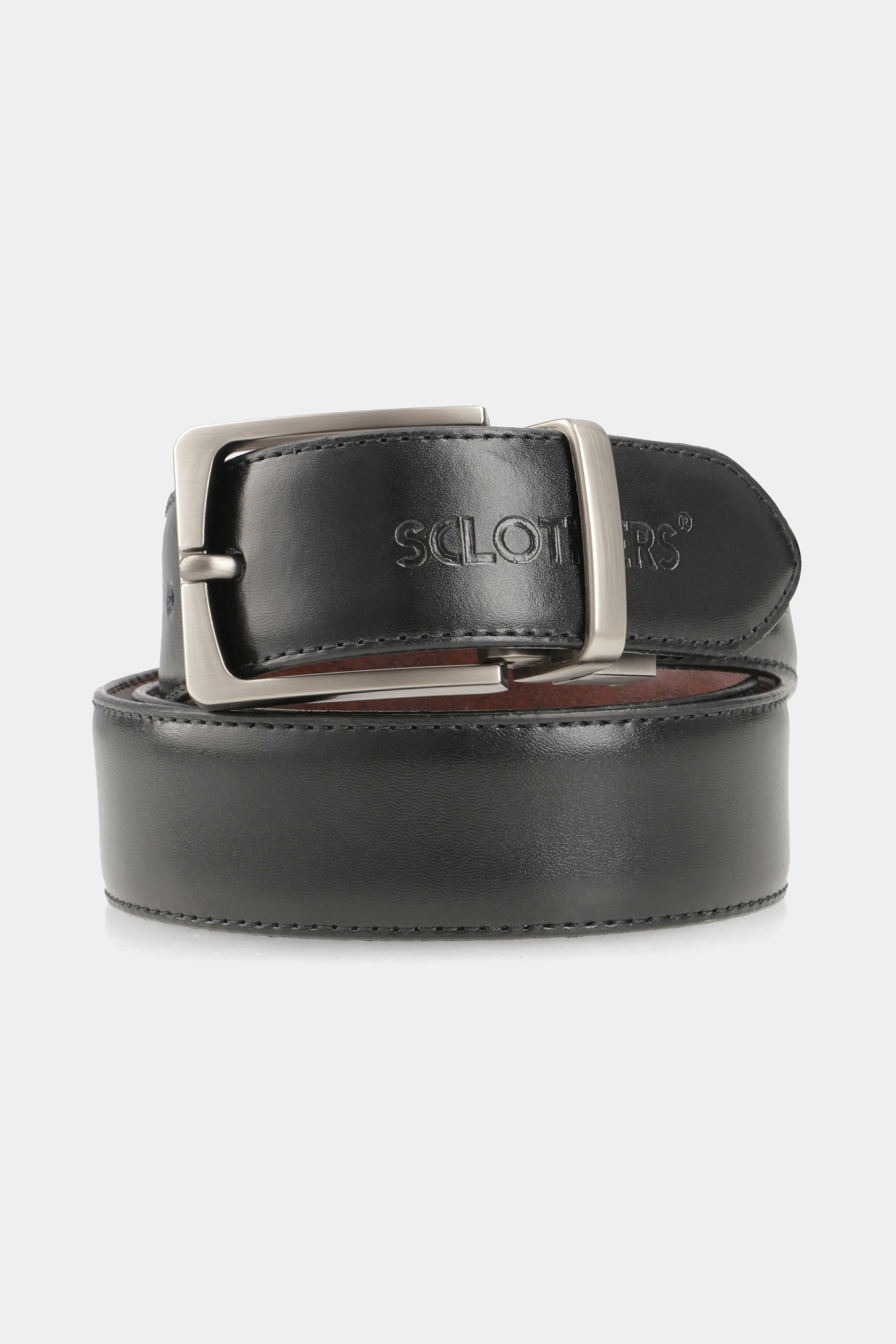 Reversible Black Leather Belt - W21 - MB0004R