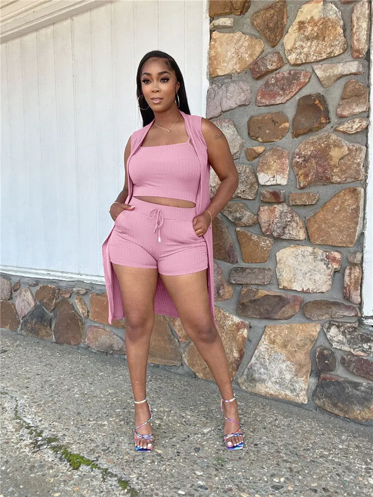 Ribbed Casual 3 Piece for Ladies