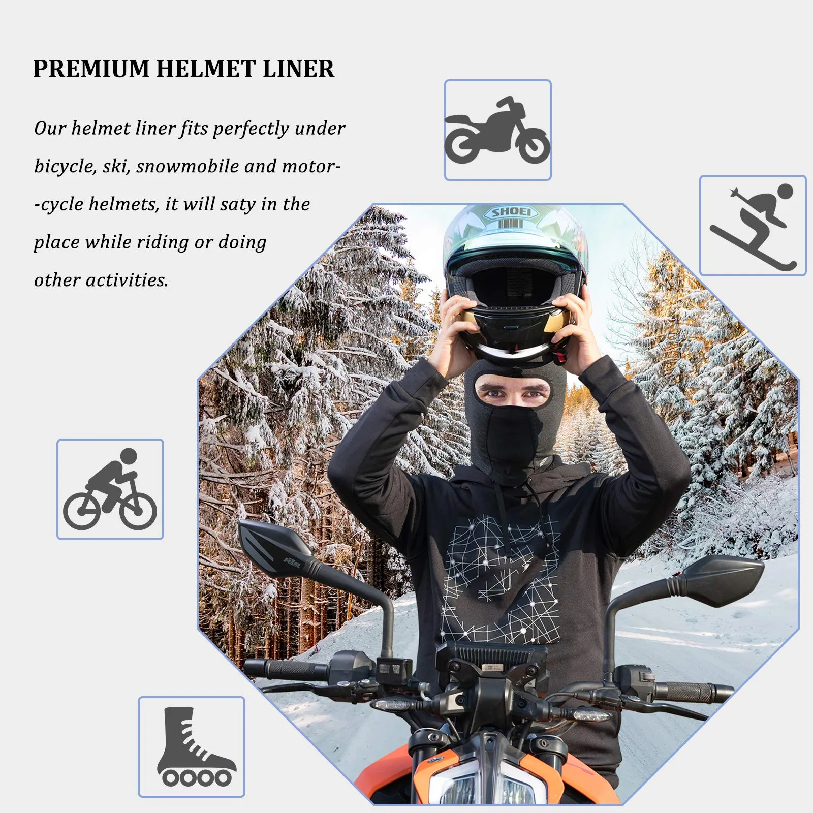 ROCKBROS Windproof Balaclava Winter Face Cover Thermal Fleece Neck Warmer