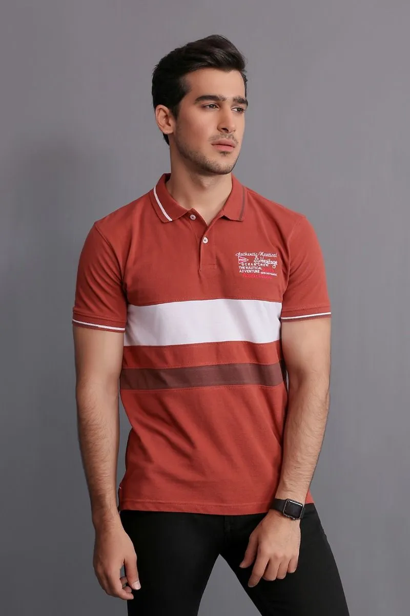 RUST NAUTICAL POLO