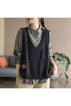 Sleeveless Knitted Vest Top