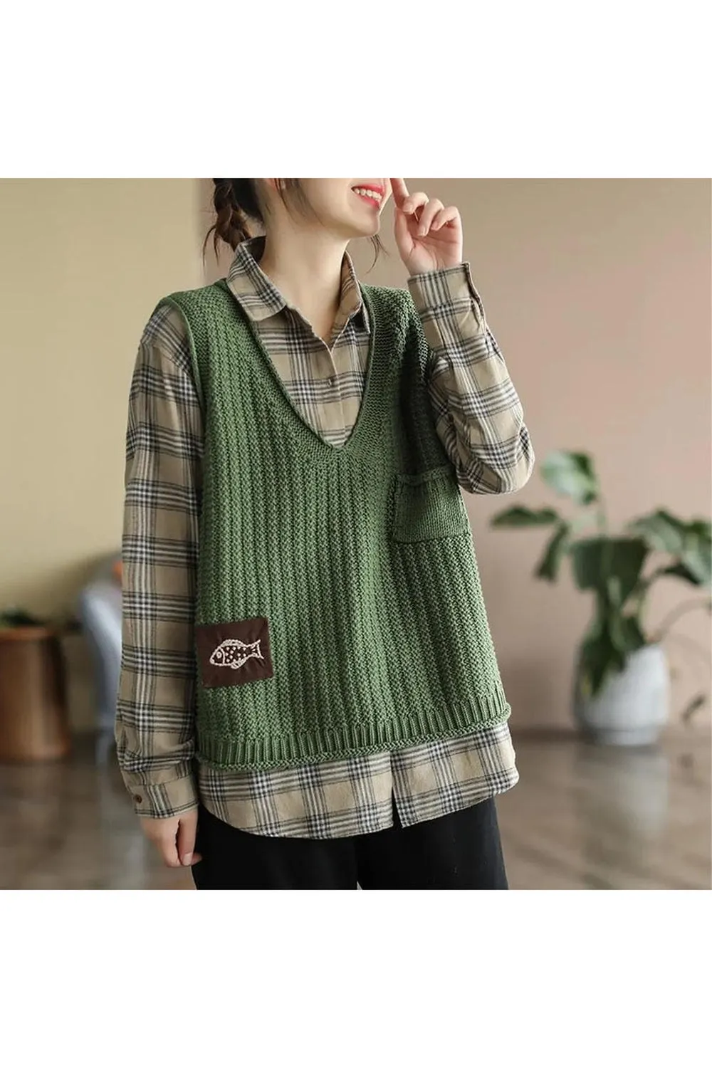 Sleeveless Knitted Vest Top