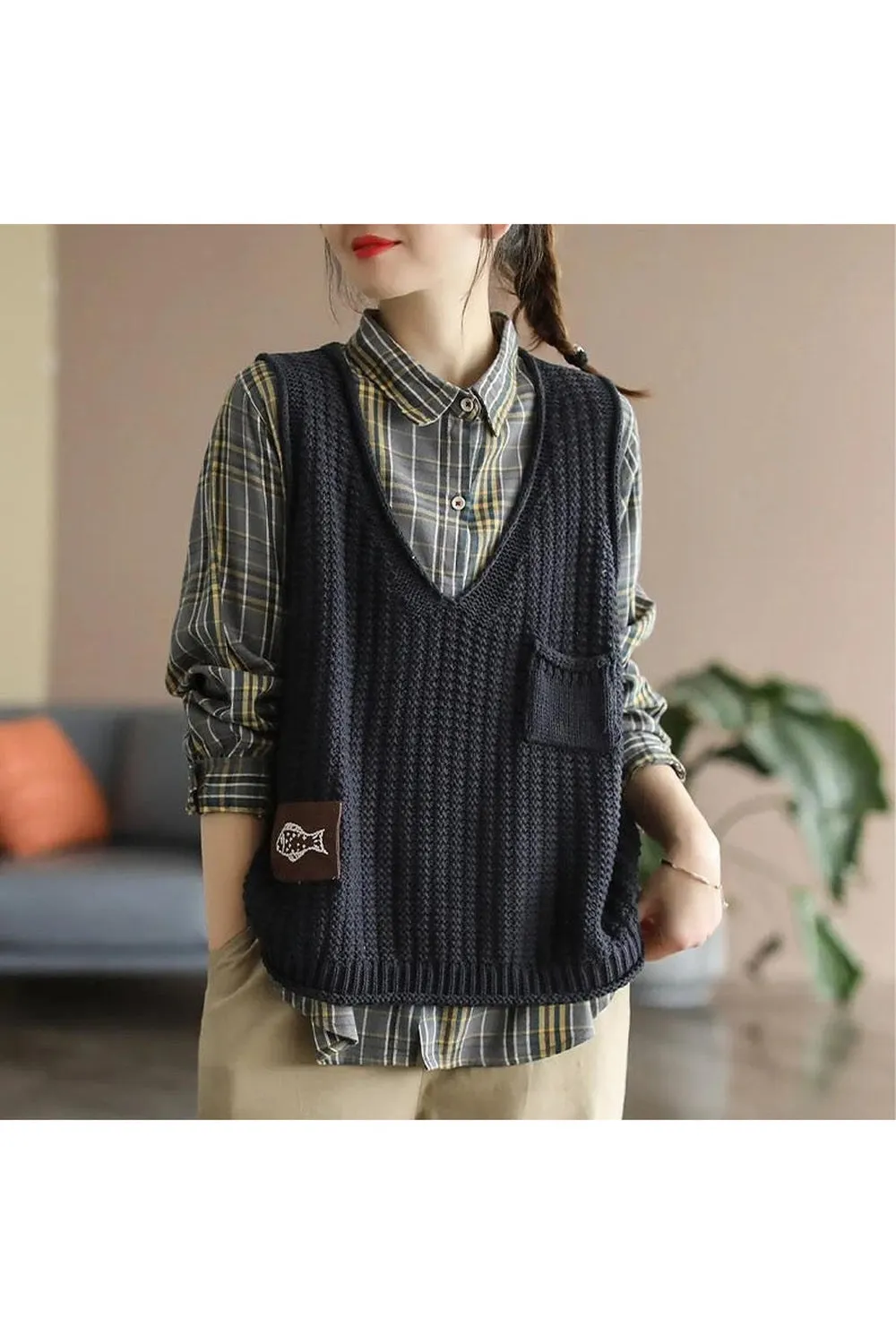 Sleeveless Knitted Vest Top