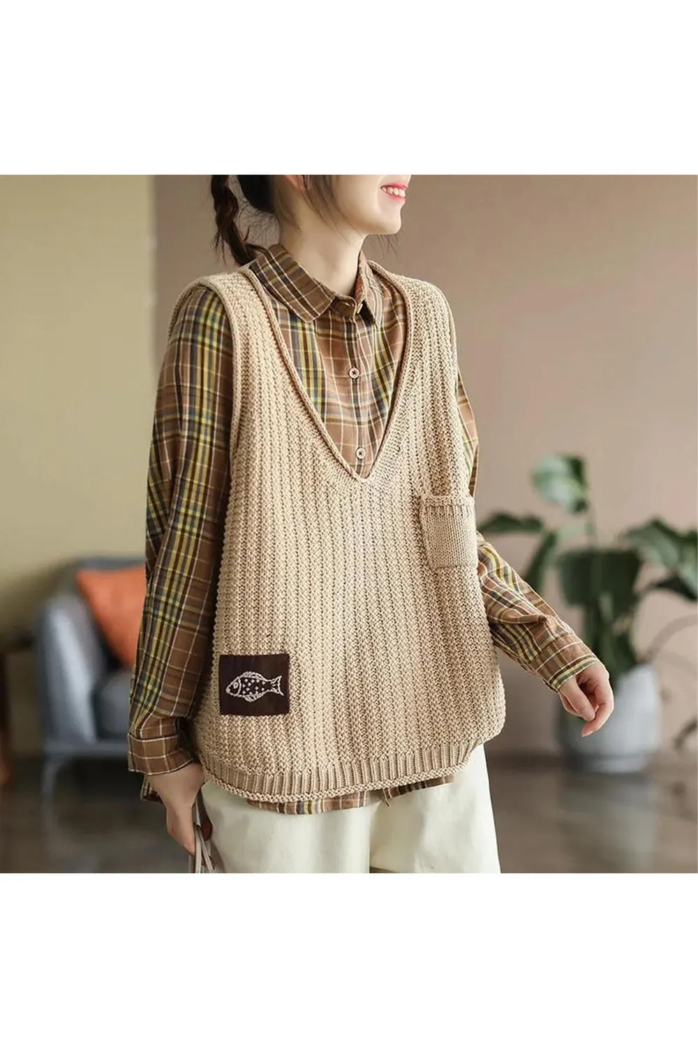 Sleeveless Knitted Vest Top