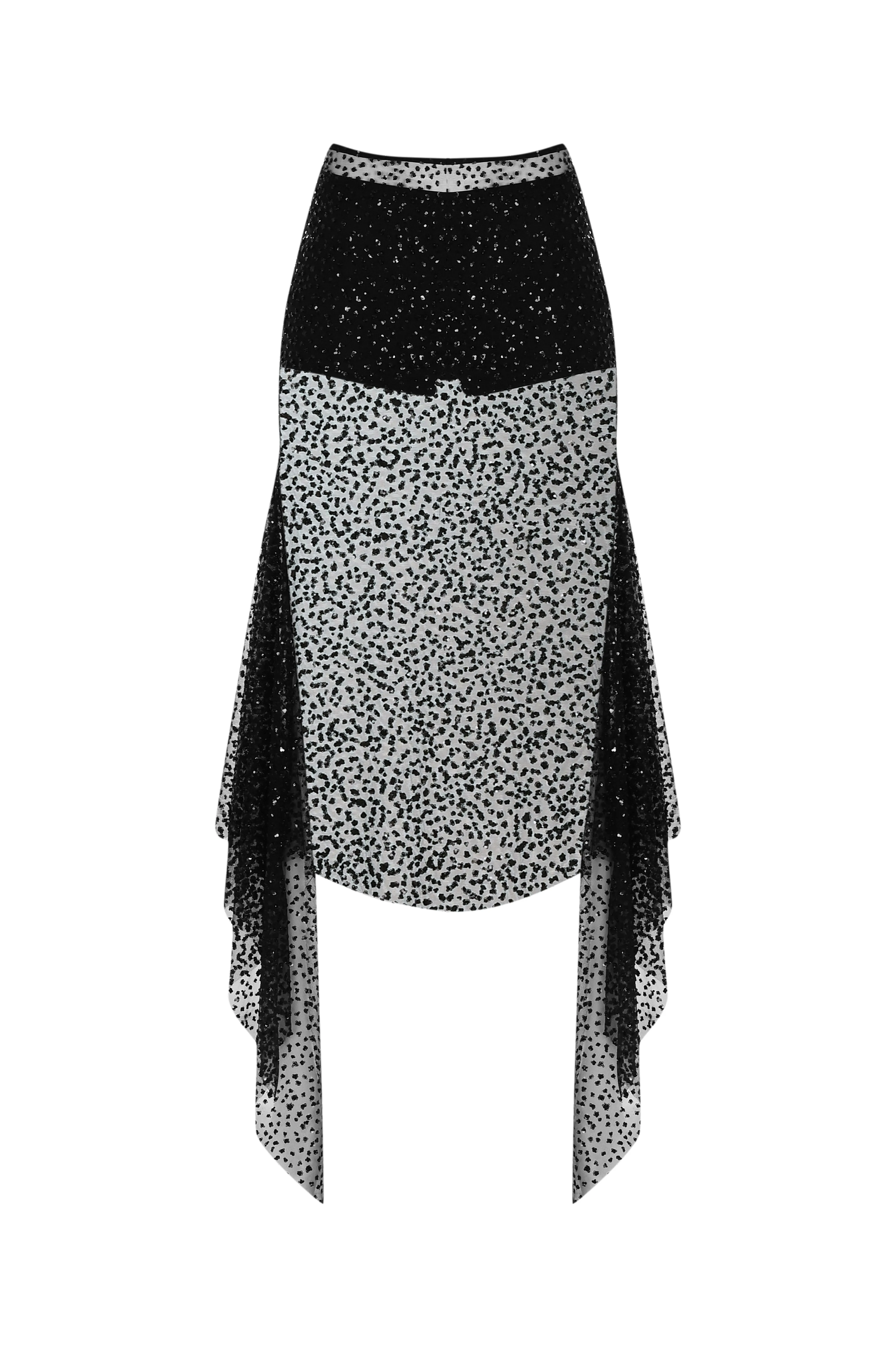 Smokin Hot Embellished Midi Black Skirt