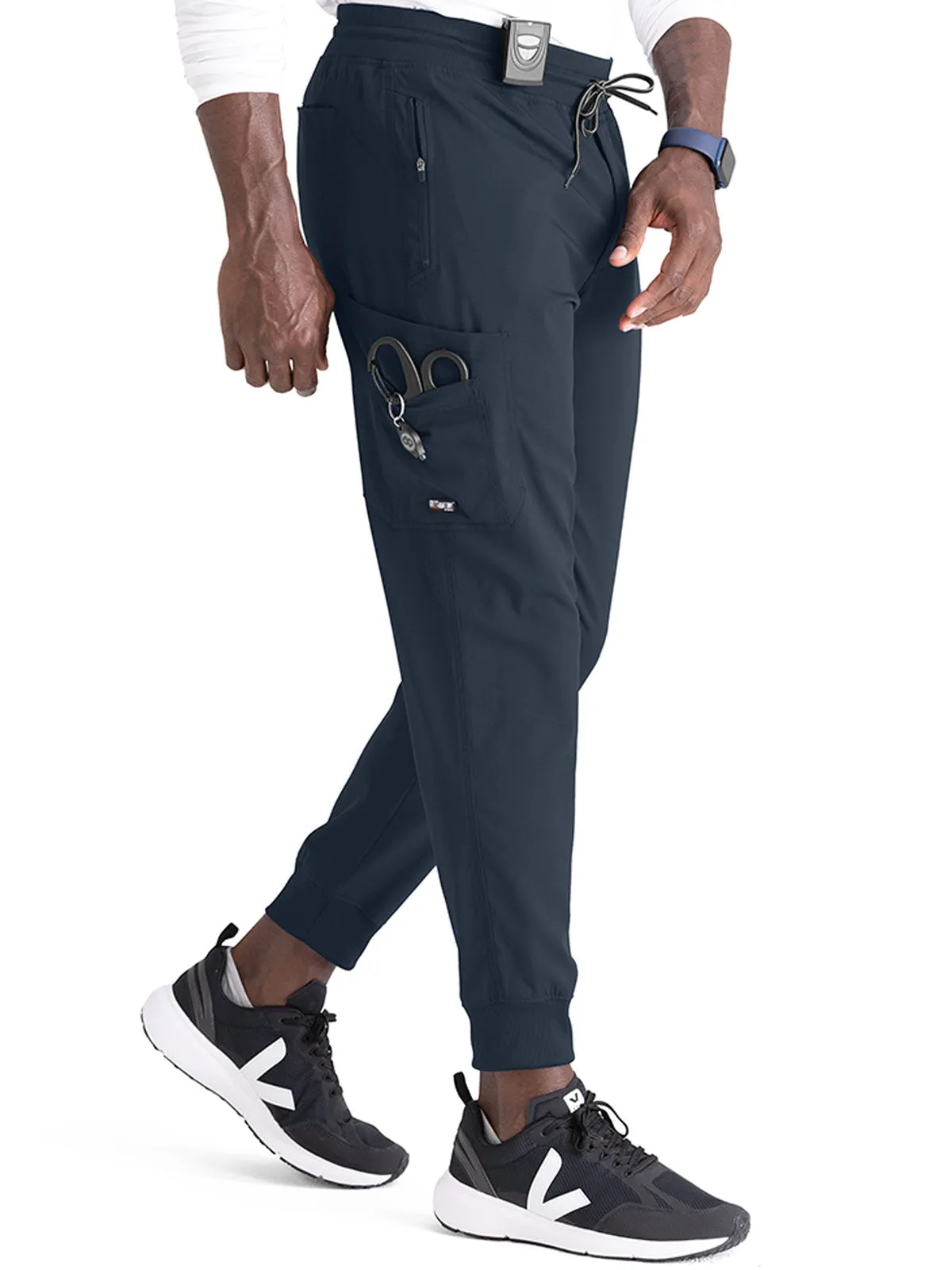 Spandex Stretch - Men’s Zip-Fly Jogger Scrub Pant