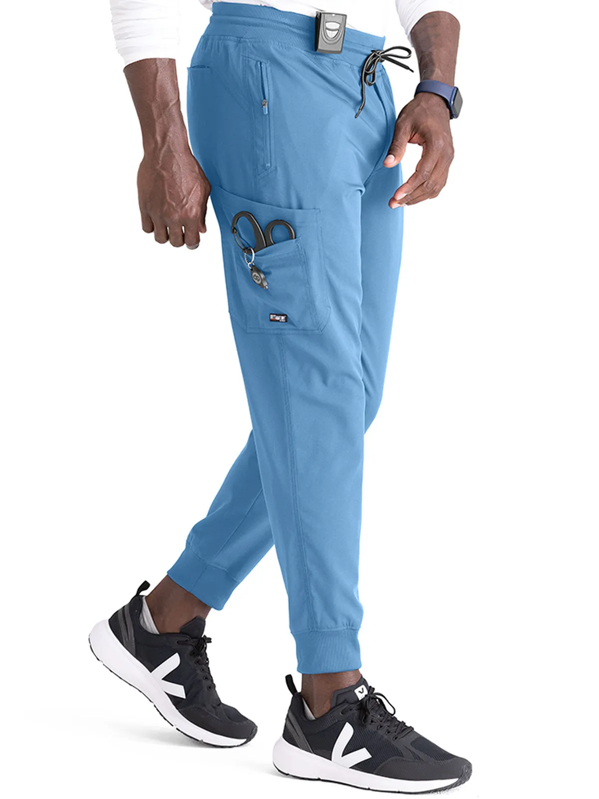 Spandex Stretch - Men’s Zip-Fly Jogger Scrub Pant