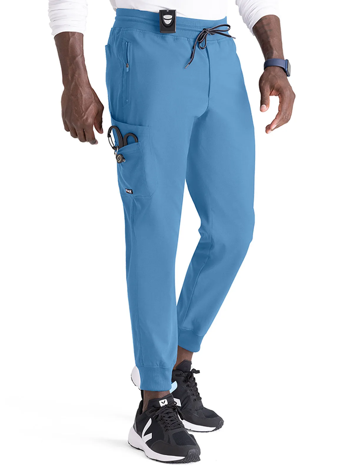 Spandex Stretch - Men’s Zip-Fly Jogger Scrub Pant