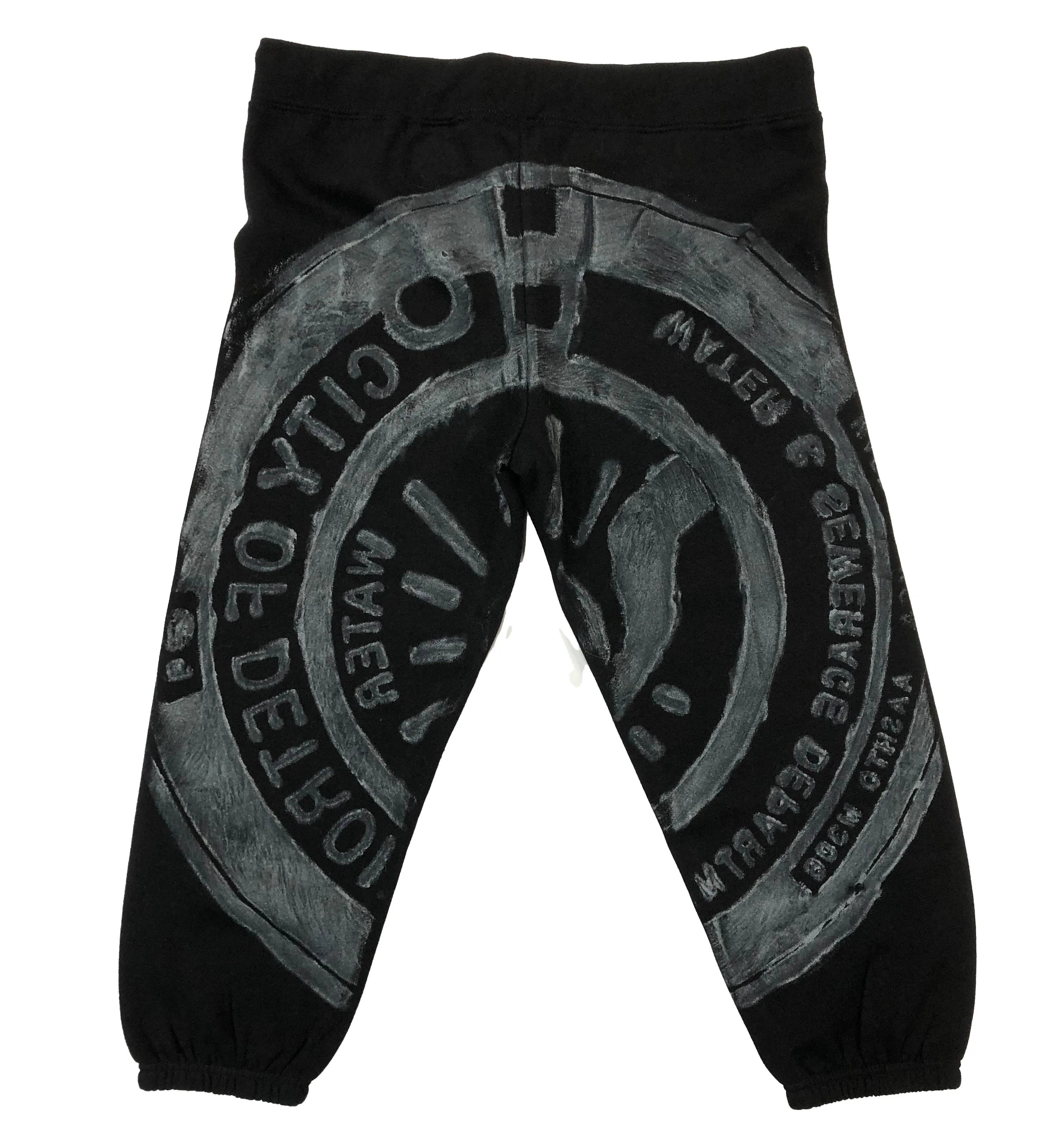 Spirit of Detroit Manhole Women's Capri Jogger Pants, Black