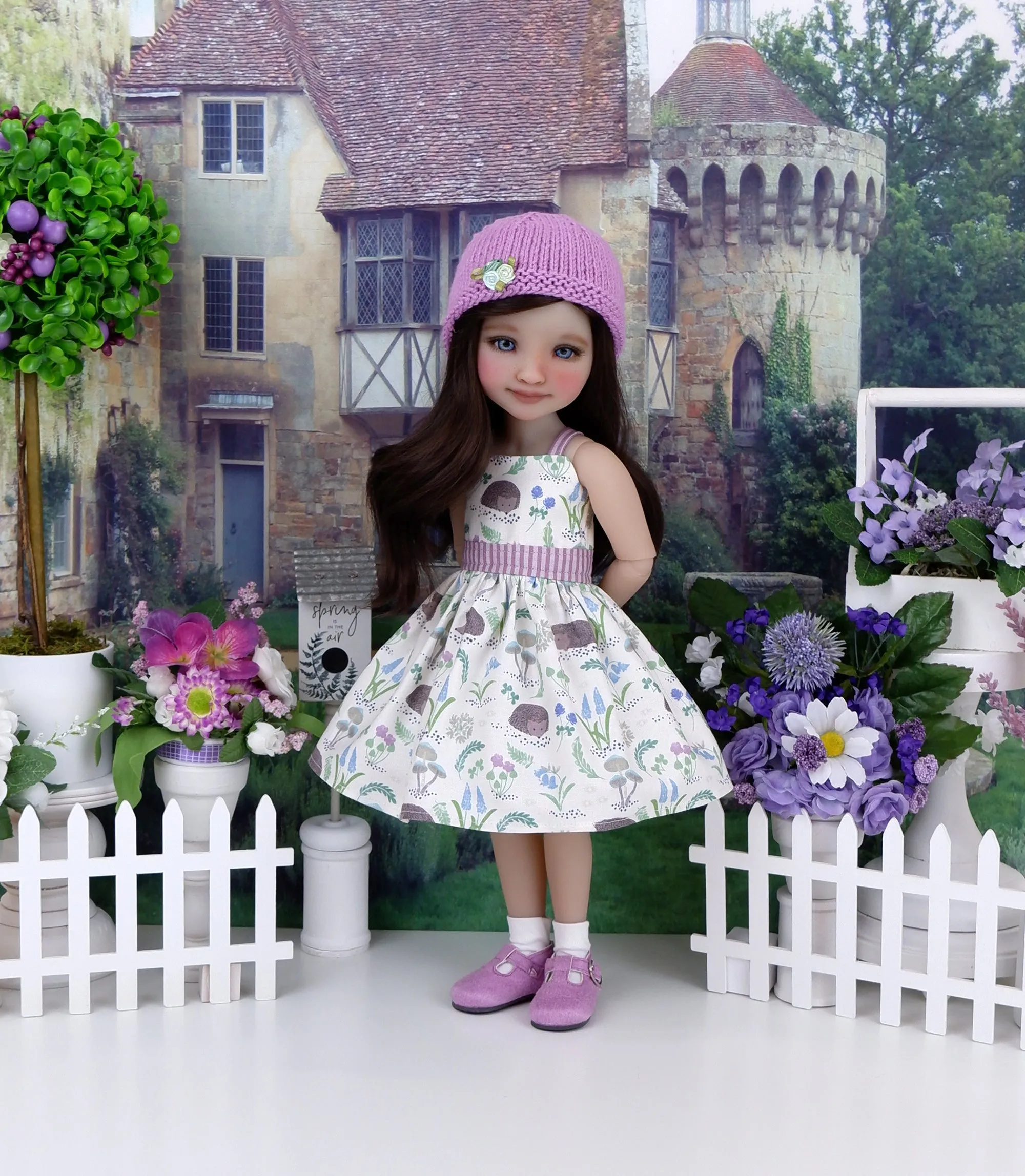 Spring Hedgehog - dress and sweater set with shoes for Ruby Red Fashion Friends doll