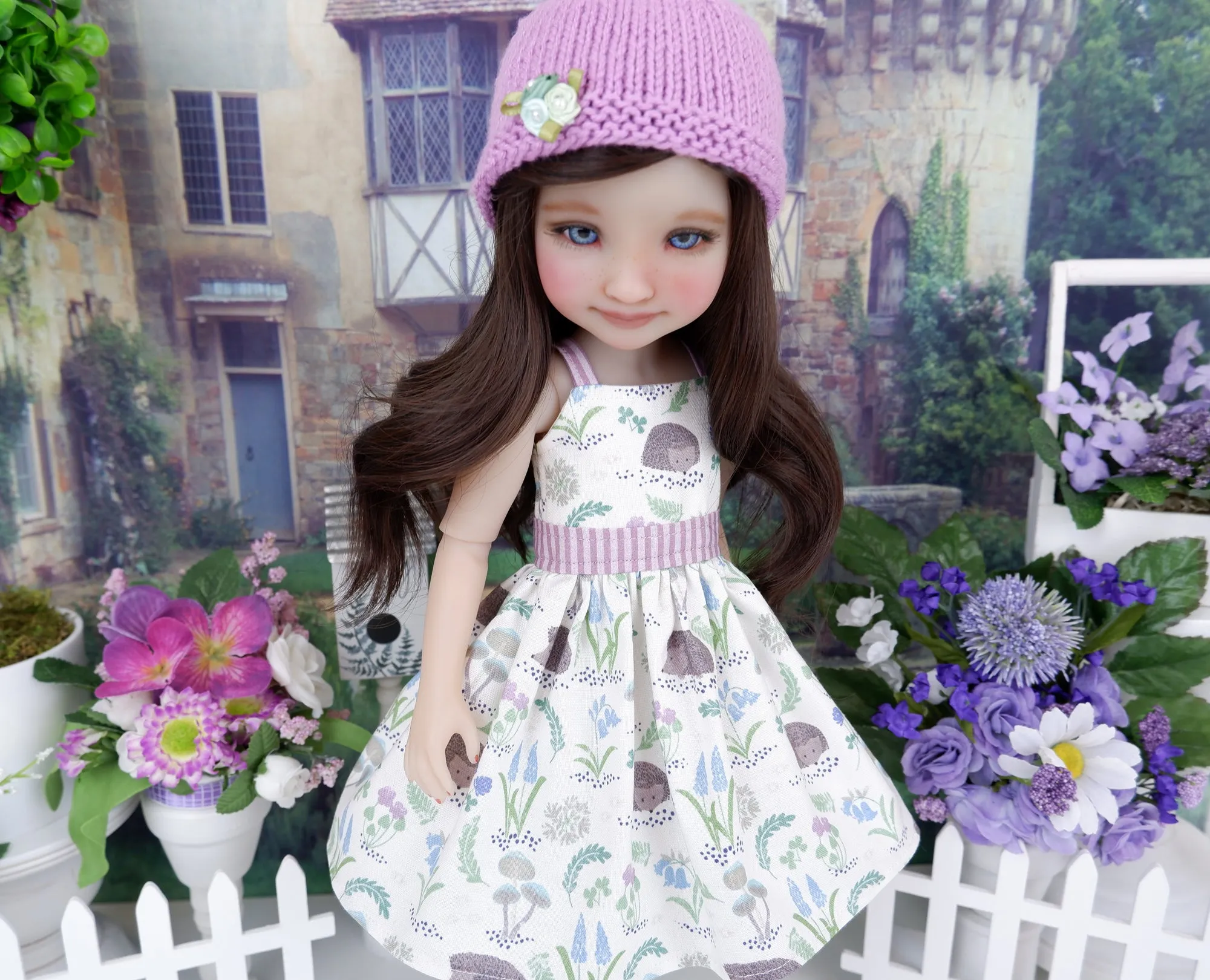 Spring Hedgehog - dress and sweater set with shoes for Ruby Red Fashion Friends doll
