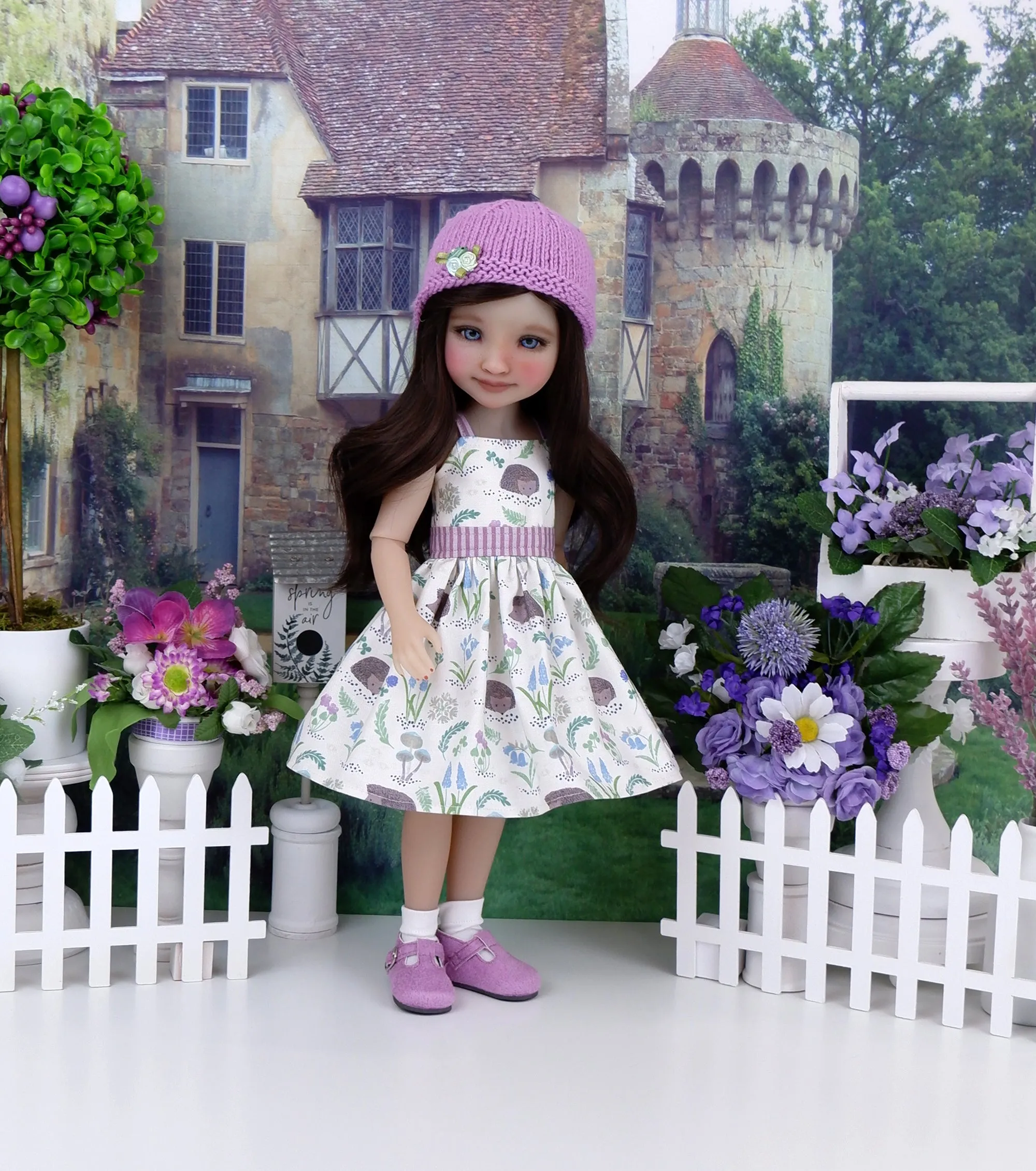 Spring Hedgehog - dress and sweater set with shoes for Ruby Red Fashion Friends doll