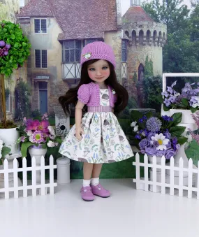 Spring Hedgehog - dress and sweater set with shoes for Ruby Red Fashion Friends doll