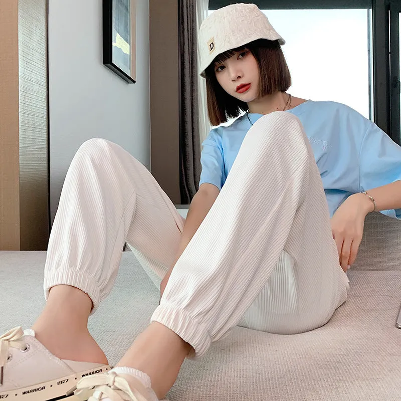 Summer  Ice Silk Loose  Sweatpants
