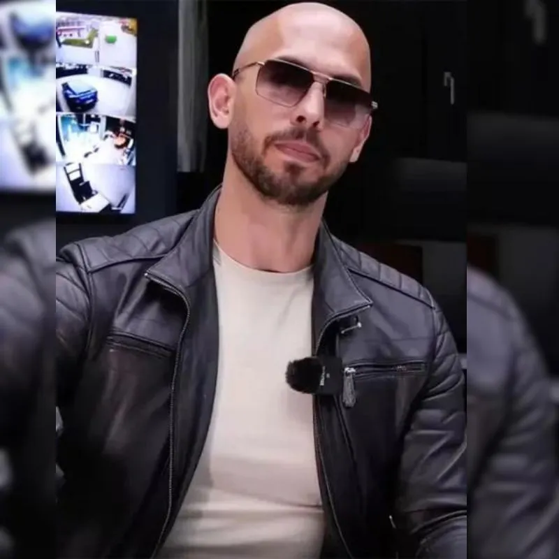 Tate Quilted Biker Black Leather Jacket For Men
