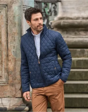 Tee Jays Richmond Men's Quilted Jacket | Showerproof | Tailored Fit | Navy | S-4XL