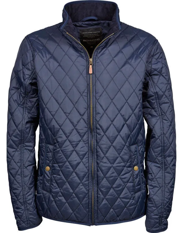 Tee Jays Richmond Men's Quilted Jacket | Showerproof | Tailored Fit | Navy | S-4XL
