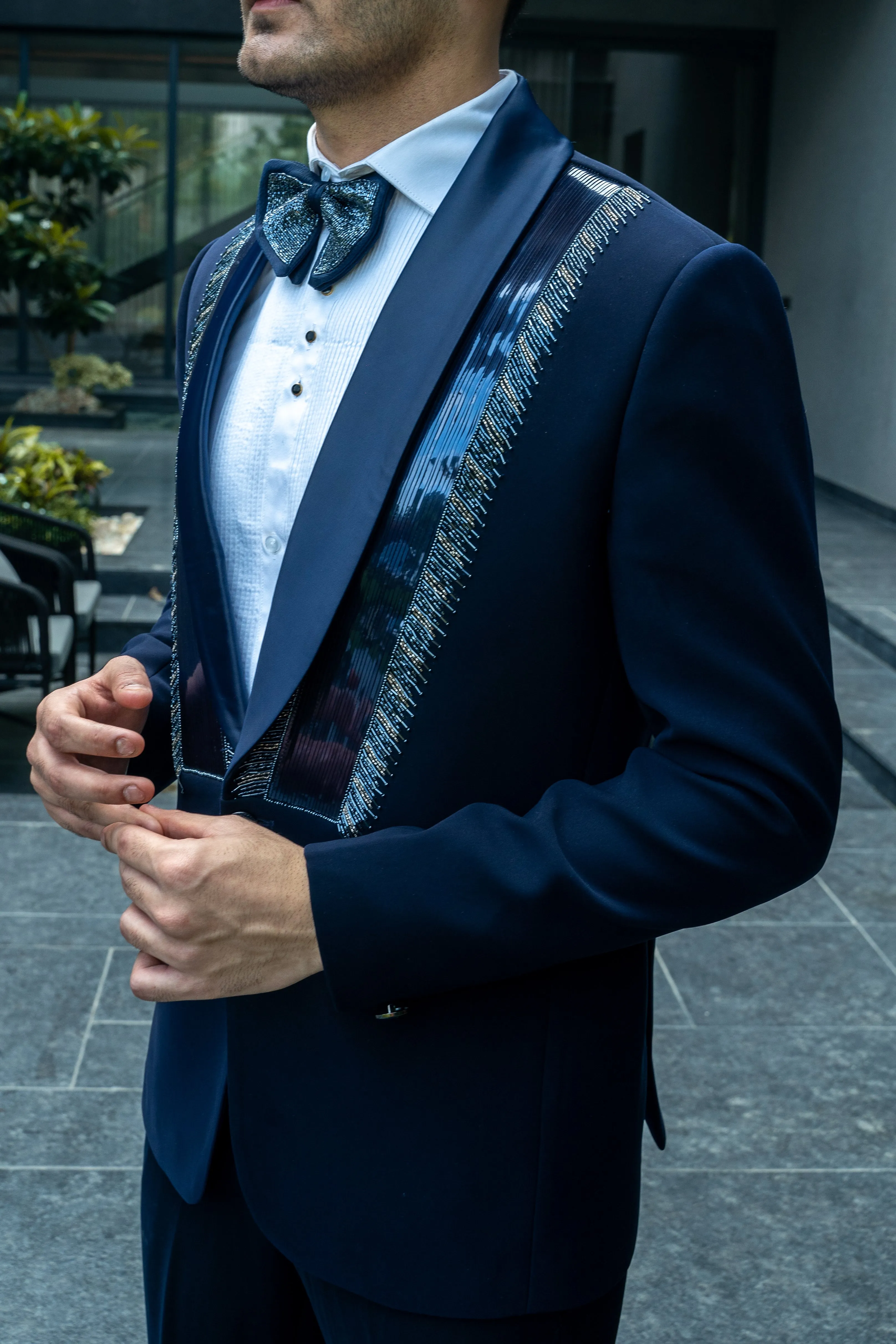 This BLUE Italian silk Tuxedo