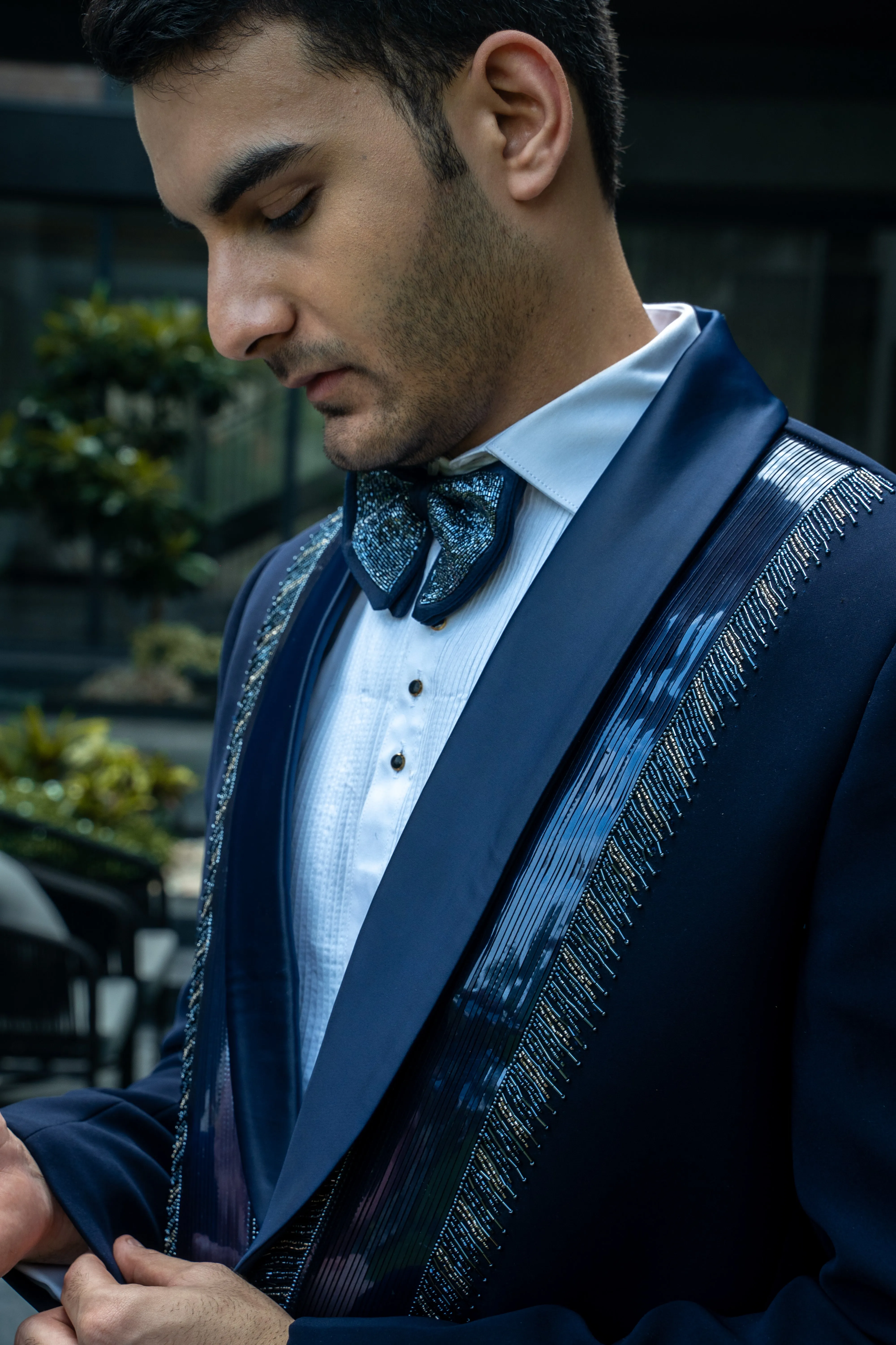 This BLUE Italian silk Tuxedo