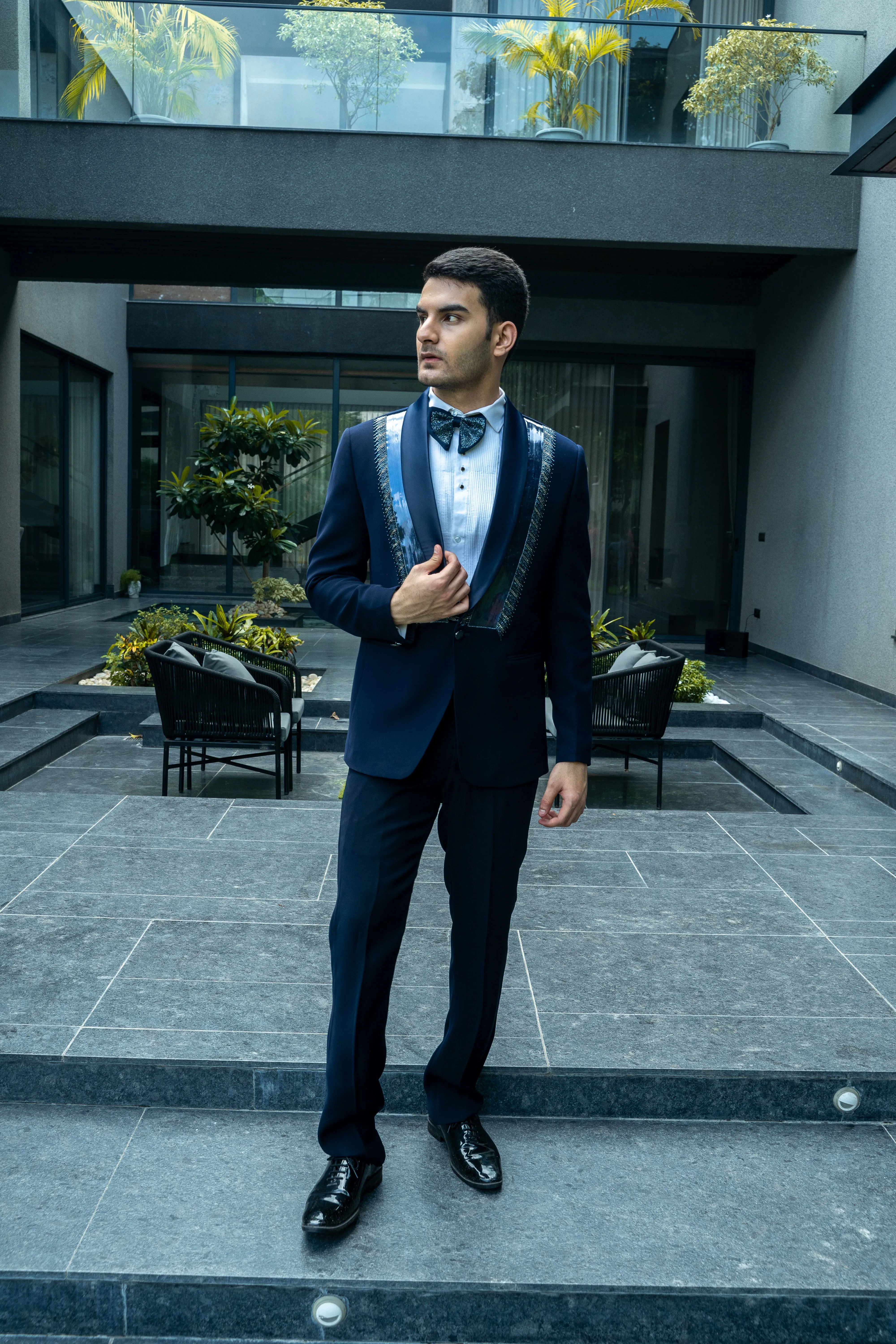 This BLUE Italian silk Tuxedo