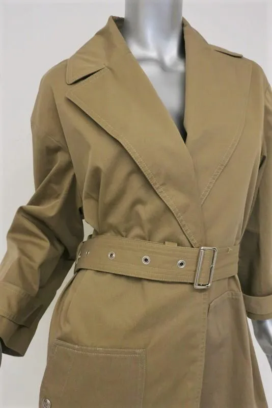 Vanessa Bruno Trench Coat Gatsby Khaki Cotton Gabardine Size 38 Belted Jacket