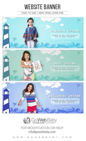 Website Banners For Website Marketing - Fashion For Kids