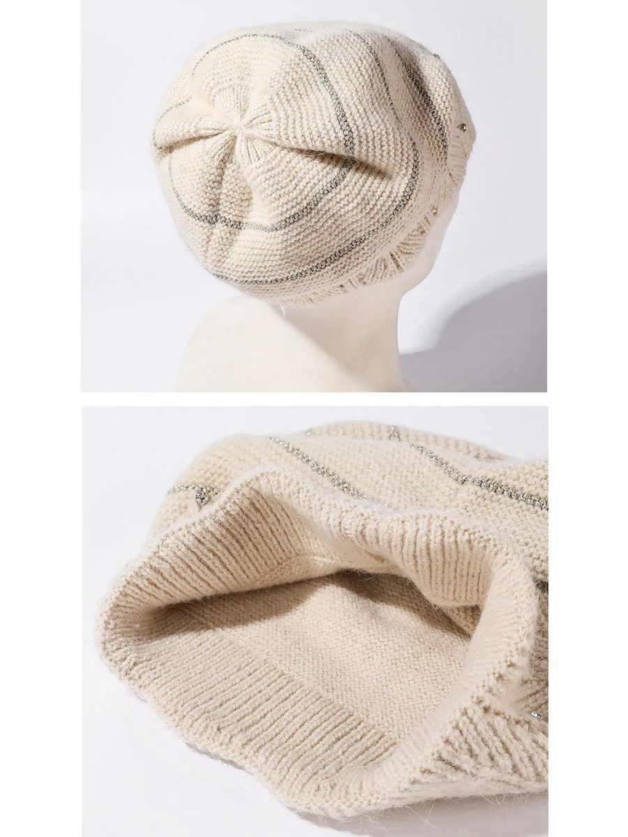 Women Artsy Winter Colorblock Knit Hat