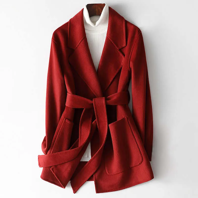 Women's Short Wool Trench Coat