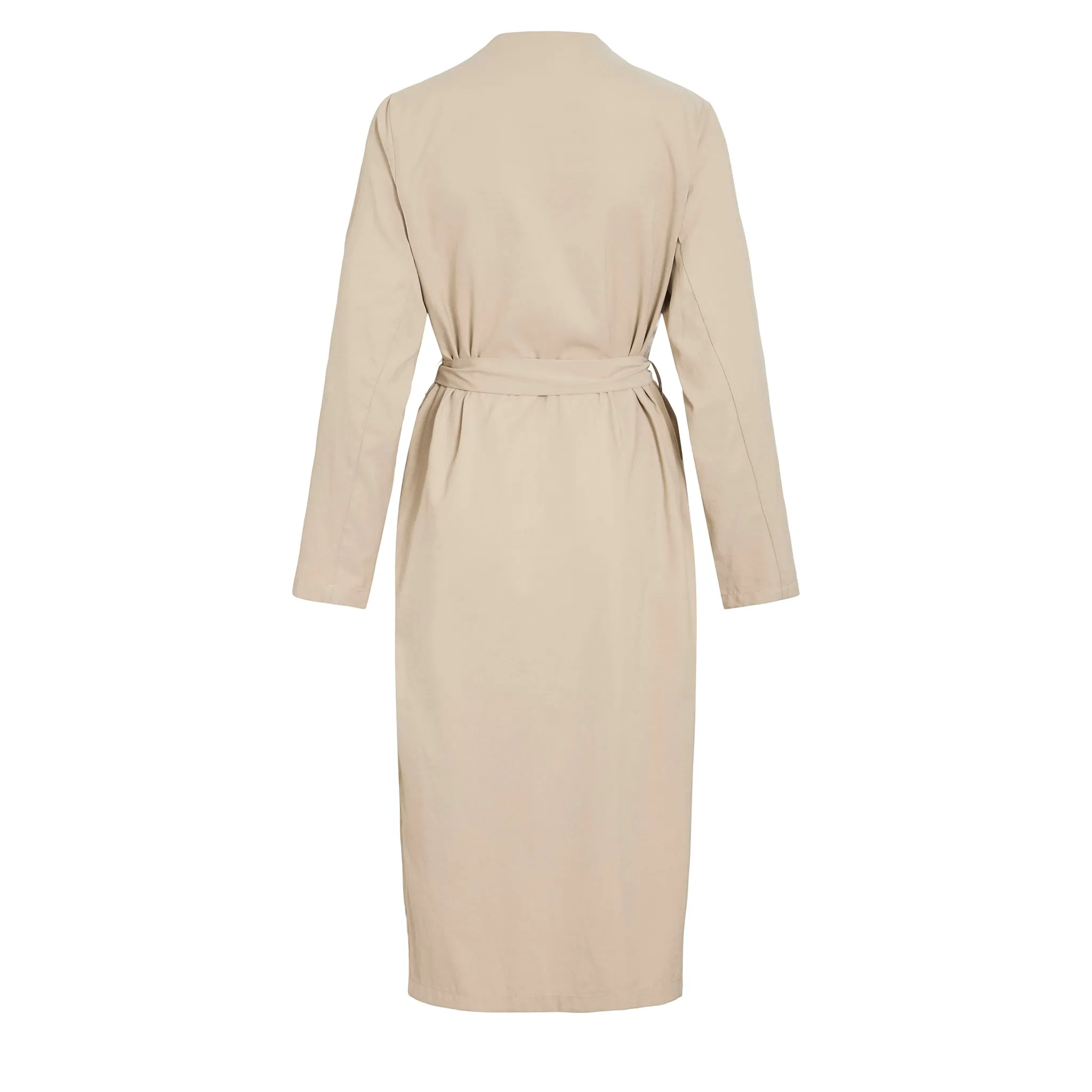 Womens Vila Feather Grey Vilanni Long Trenchcoat